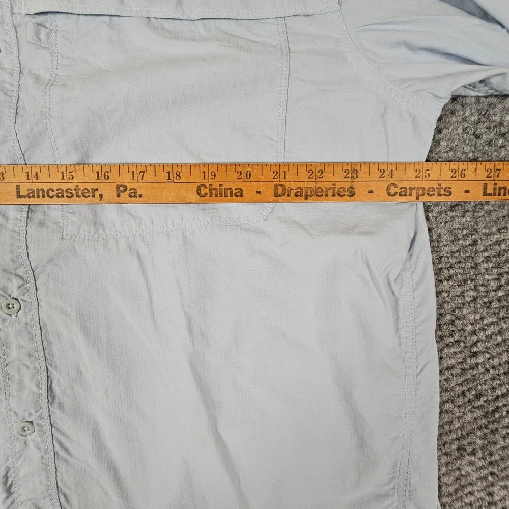 The North Face Mens XL Long Sleeve Hiking Shirt Blue Ventilated Fishing Trail‎